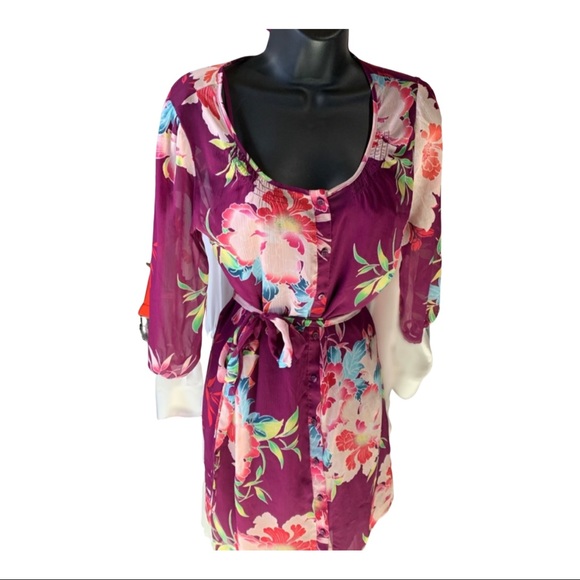 Express Dresses & Skirts - Express Floral Sheer Dress